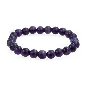 Amethyst Bead Stretch Bracelet 8mm